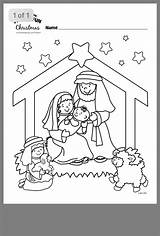 Christmas Coloring Nativity Sunday School Bible Pages Crafts Kids Make sketch template