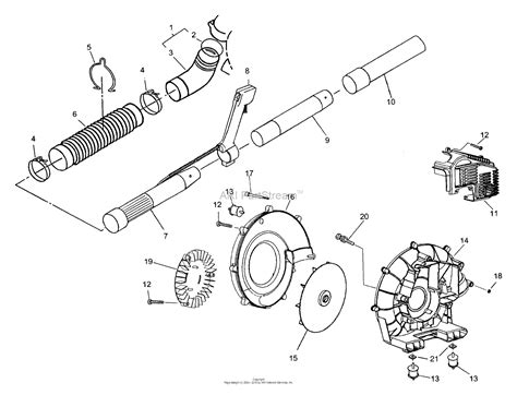 husqvarna  bt thd ac engine   parts diagram  fan housing blower tubes