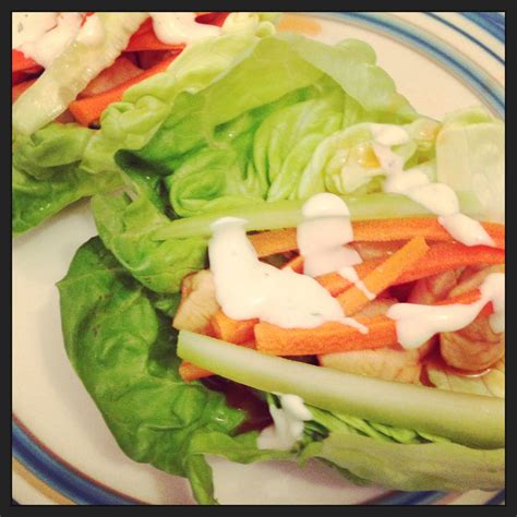 skinny hot wings lettuce wraps recipe from skinny kitchen only 112