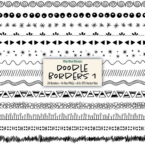 seamless doodle borders  vectors doodle borders