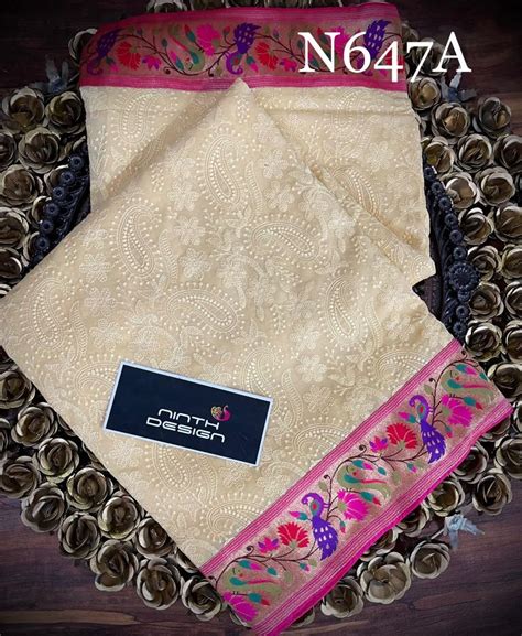 chikankari work sarees na handmades kdh