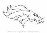 Broncos Denver Logo Draw Drawing Step Nfl Tutorials Drawingtutorials101 sketch template