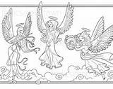 Choir Angel Angels Coloring Adults sketch template