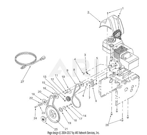 mtd aee snow thrower   parts diagram  drive belts electric start