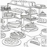 Bakery Coloring Gastronomie Merendeira Alimentação Artesanato Madeira Coloração Folhas Branco Dibujos Dover sketch template