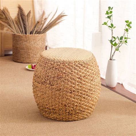 luxury home collection rattan small stool ottoman footrest modern
