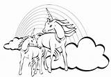 Unicorn Coloring Pages Rainbow Rainbows Getdrawings sketch template
