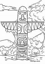 Indianer Malvorlage Totem Bildes Spannend Anklicken öffnet sketch template