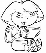 Coloring Dora Backpack Pages Explorer Printable Popular Kids sketch template