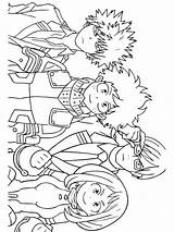Academia Hero Pages Coloring Printable Kids sketch template