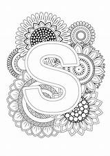 Letras Abecedario Mindfulness Colouring Sunflower Abc sketch template