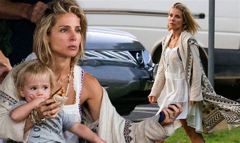 elsa pataky dons bikini top under white dress and aztec print cardigan in byron bay daily mail