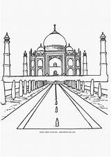 Taj Mahal Colorir Desenhos Batam Yayasan Template sketch template