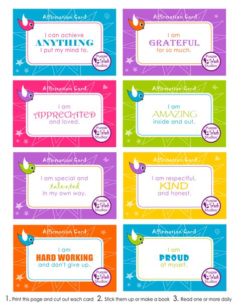 printable affirmation cards   students printable word searches