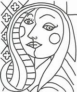 Picasso Coloriage Dessin Coloring Cubism Portrait sketch template