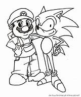 Sonic Mario Färglägg Och Ritmallar Super Coloring sketch template