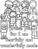 Made Wonderfully Coloring Am Sheet Pages Psalm Template Activity sketch template