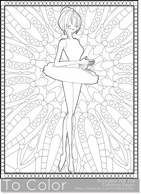 ballet printable coloring pages  adults ballet girl  tocolor