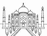 Mahal Taj Coloring Coloringcrew sketch template