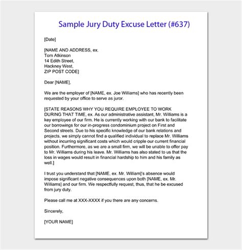 jury duty excuse letter examples templates tips