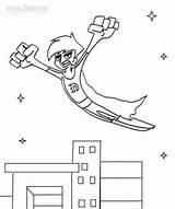 Phantom Danny Coloring Pages Superhero Flying City Over Print 960px Xcolorings sketch template