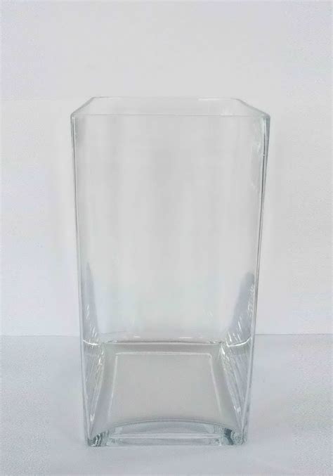 Extra Large Glass Square Vase Clear
