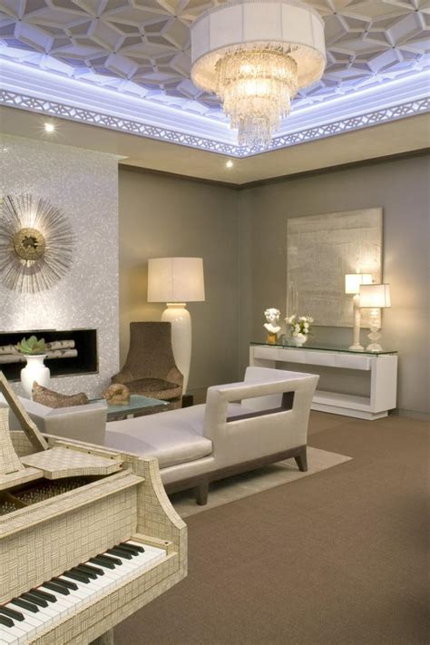 contemporary living room shines  geometric tray ceilings hgtv