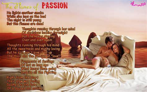 love romantic passion poem  flames  passion couple  bed morning
