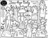Paper Doll Coloring Printable Pages Baby Dolls Jazz Age Clothes 1920s Print Paperthinpersonas Historical Fashion Color Colouring Fashions Monday Marisole sketch template