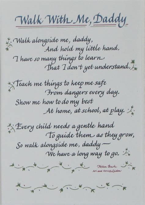 walk   daddy daddy picture frame fathers day poems gifts