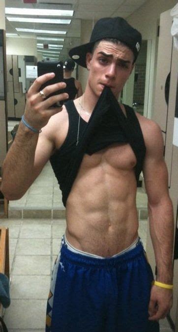 hot selfie of a shirtless guy taking an abdominal shot pin it if you like it when guys lift