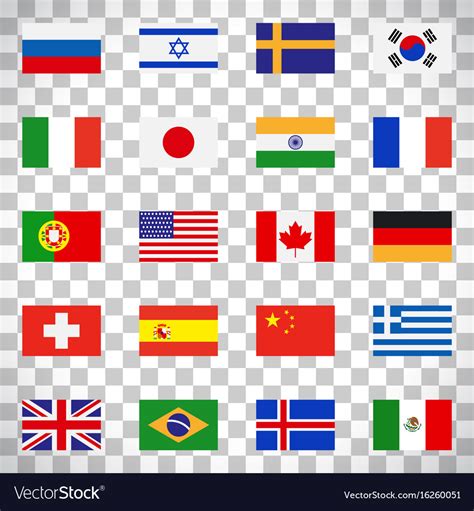 flags icons  transparent background royalty  vector