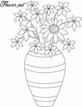 Coloring Flower Pot Popular sketch template