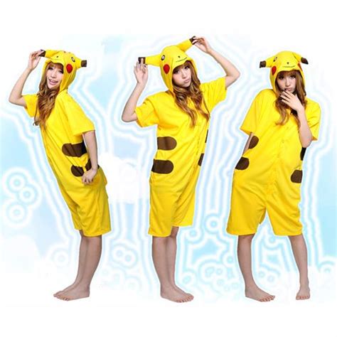 cute pokemon pikachu cosplay yellow kigurumi costume