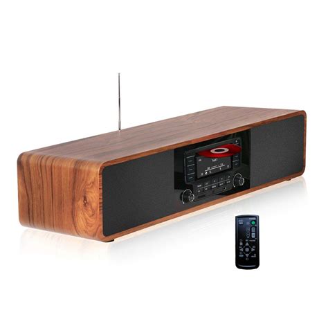 keiid compact cdmp player stereo wooden desktop bluetooth  fi speaker portable boombox home