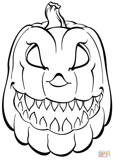 scary pumpkin coloring page  printable coloring pages