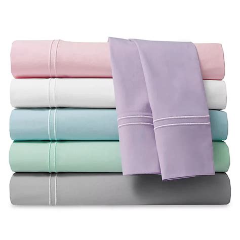 thread count prewashed cotton percale sheet set bed bath