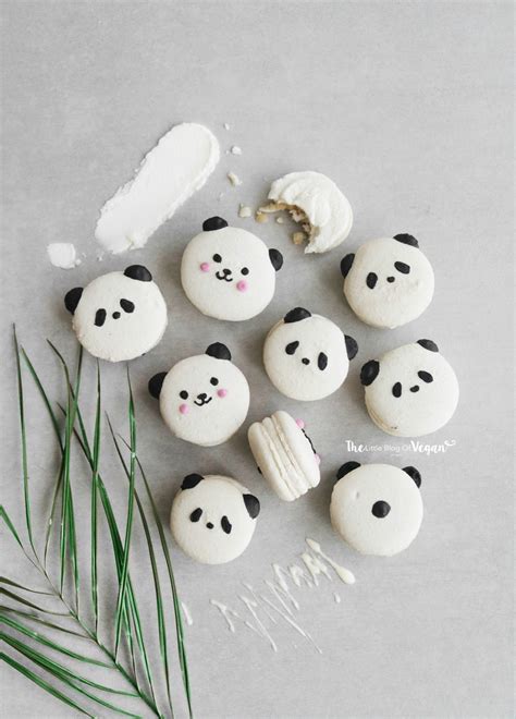 white chocolate panda bear macarons recipe   blog  vegan