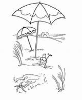 Beach Coloring Umbrella Clipart Library Line sketch template