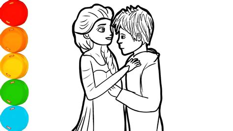 let s learn to draw elsa and jack frost romantic easy