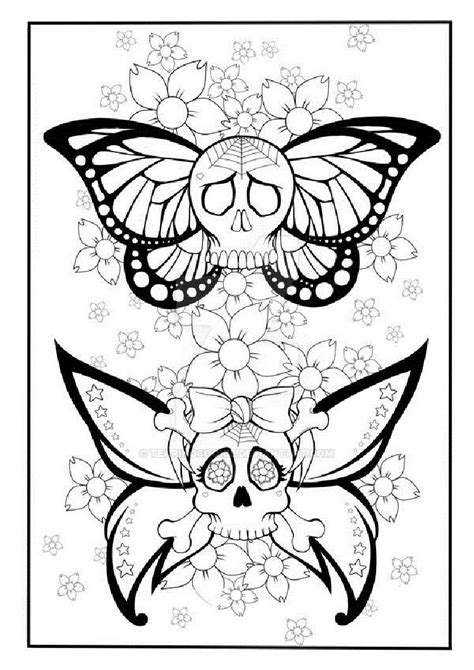 butterfly  skull coloring pages skull coloring pages butterfly