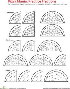 fraction pizzas fractions worksheets fractions pizza fractions