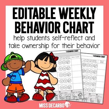 editable weekly behavior chart  decarbo