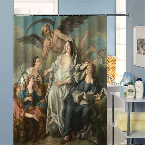 goedkope douchegordijn badkamer gordijn olieverfschilderij blind cortina polyester thuis fashion