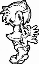 Coloring Blinking Amy Rose Wecoloringpage sketch template