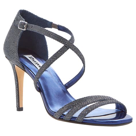 dune highlife strappy heeled sandals  blue navy lyst