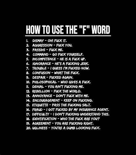How To Use The F Word Funny Fuck Joke Gag Sarcastic Digital Art By