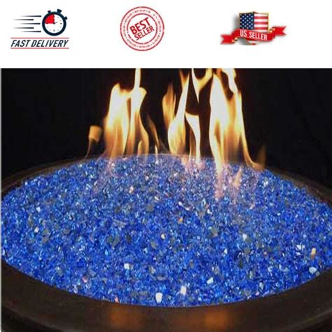 Fire Pit Glass 10 Lbs Aqua Crystals Rocks For Outdoor Fireplace