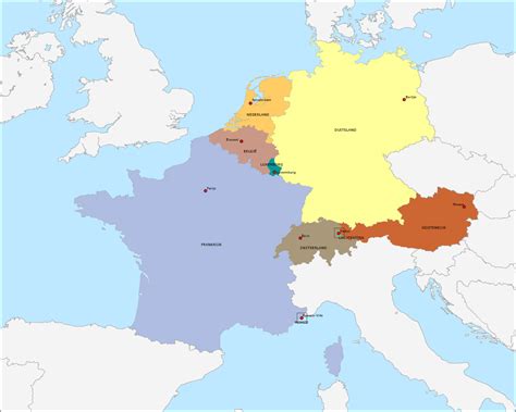 kaart europa met hoofdsteden en landen kaart