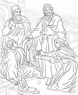 Jesus Coloring Heals Blind Man Getcolorings Lepers Getdrawings sketch template